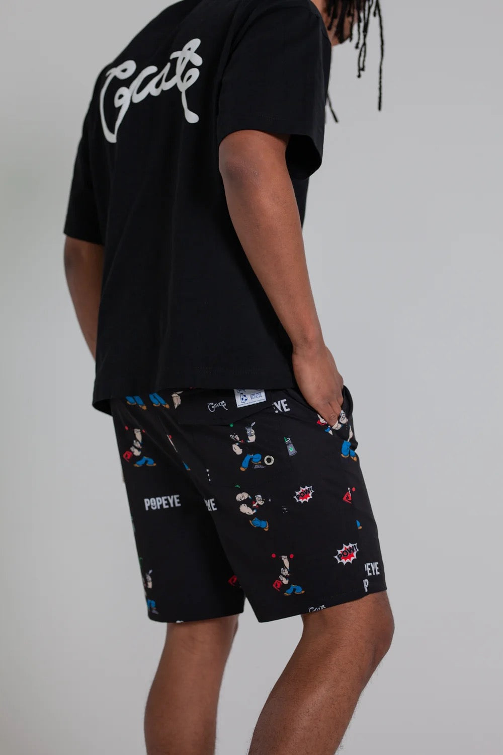 Crate X Popeye All Over Print Swim Shorts Black