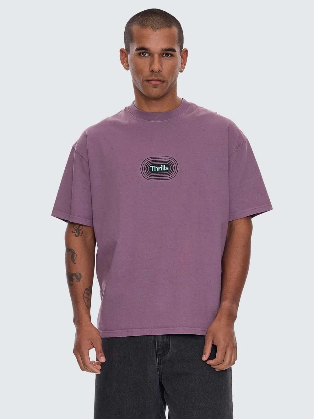 Thrills It's In The Cards Box Fit Oversize Tee Vintage Mauve