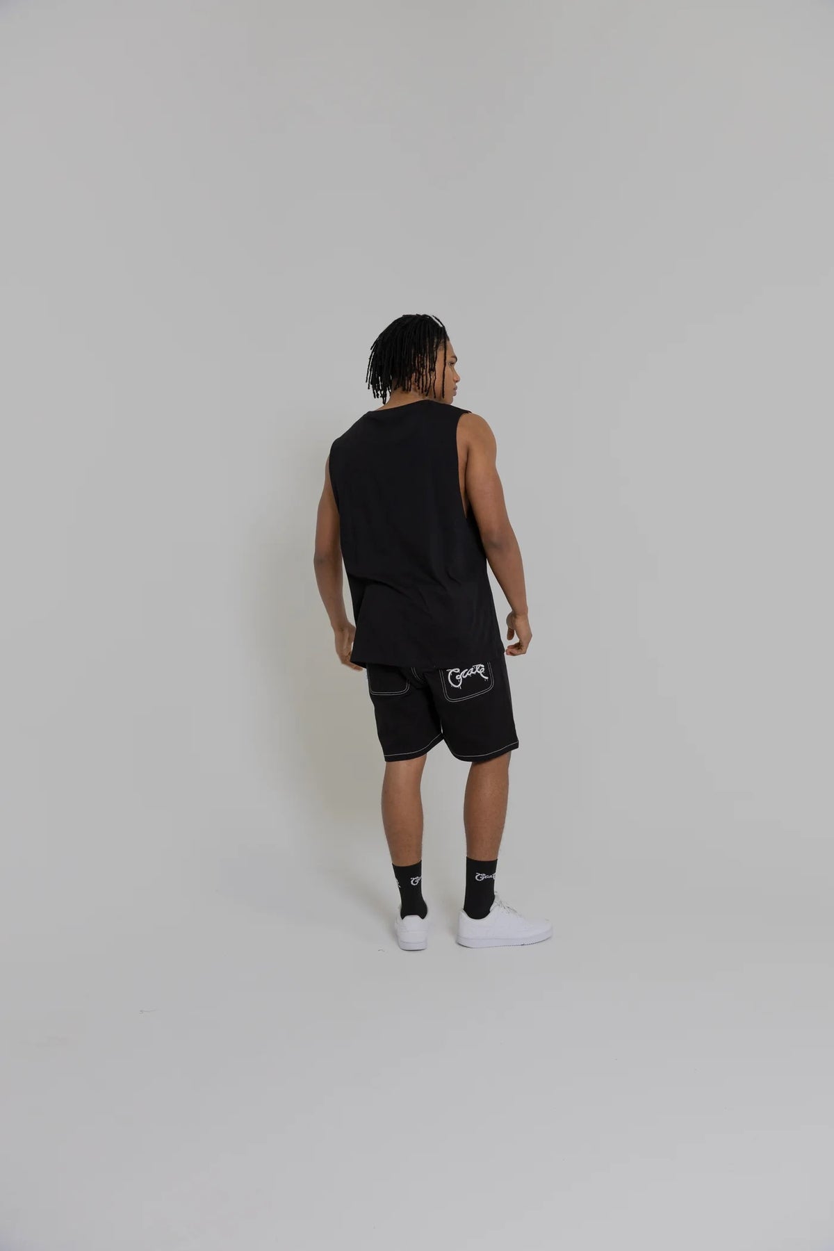 Crate Drip Denim Jorts Black
