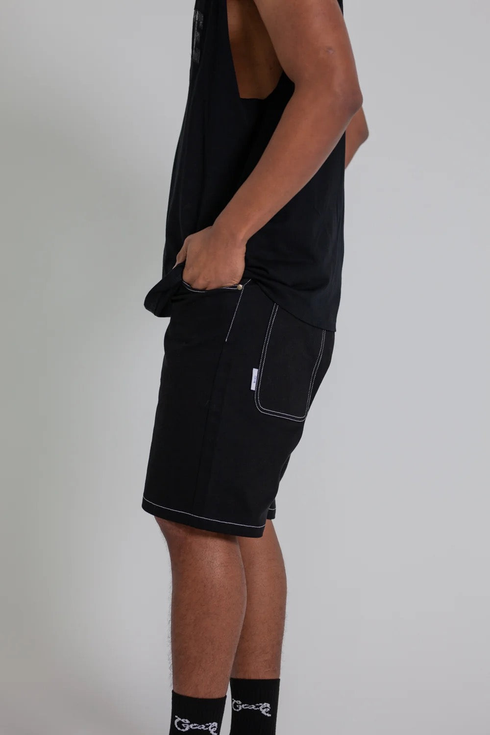 Crate Drip Denim Jorts Black