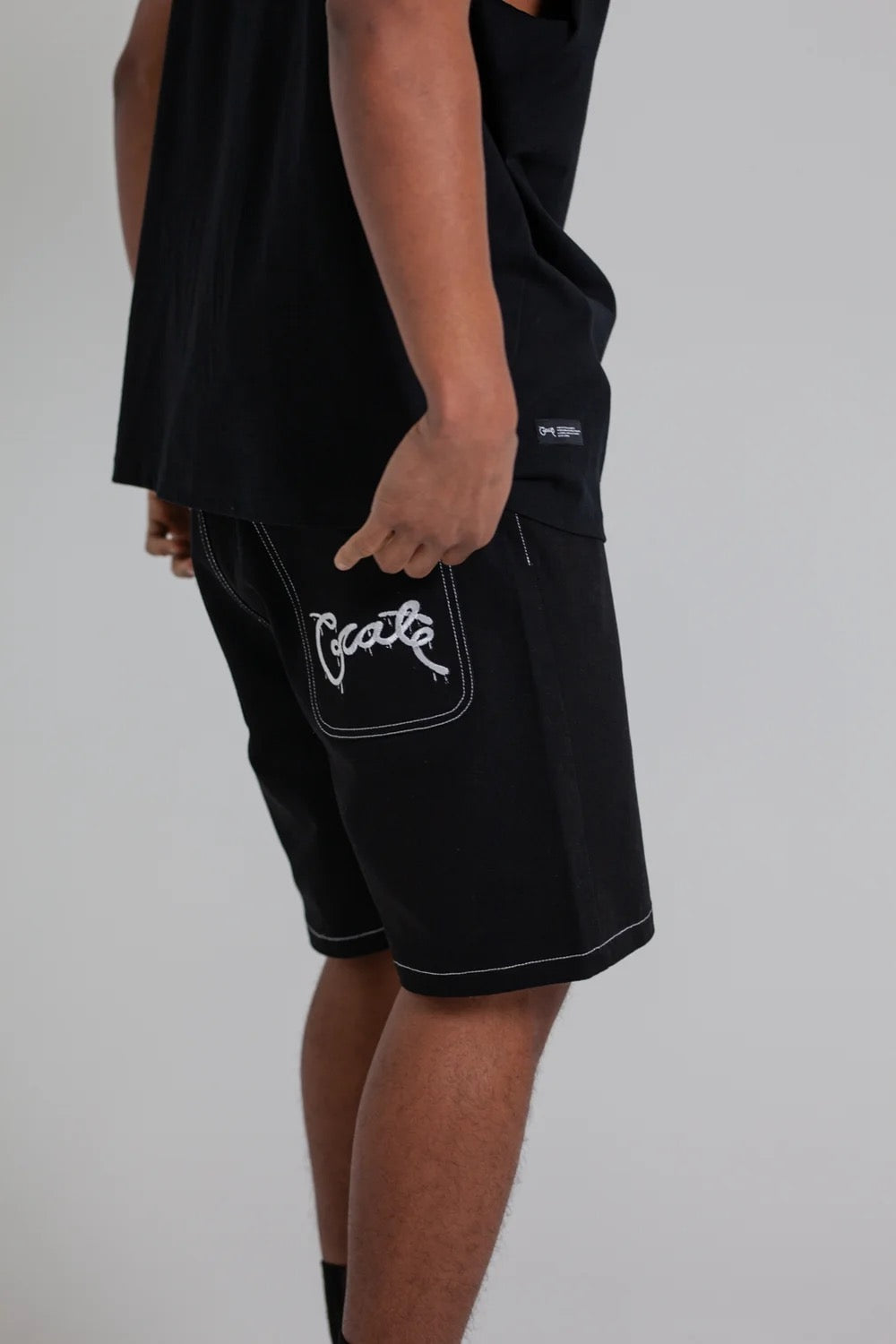 Crate Drip Denim Jorts Black