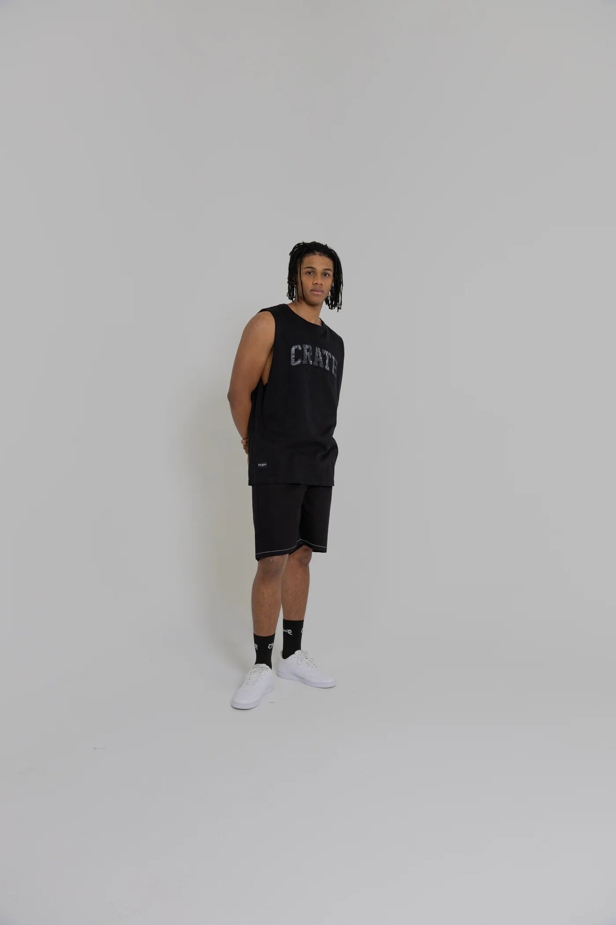 Crate Drip Denim Jorts Black