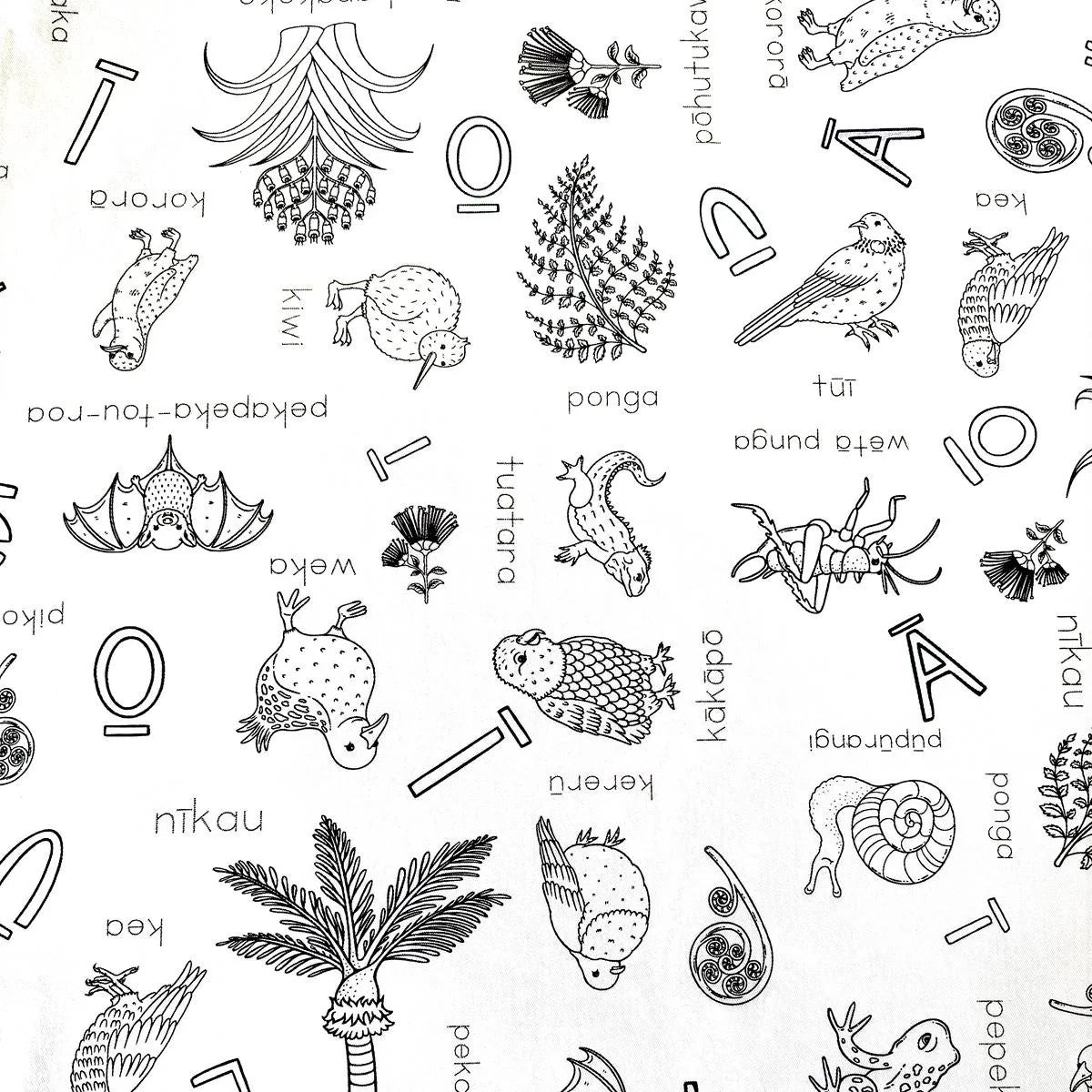 Colour Me Kids Tablecloth Kit - Hoa o te Ngahere