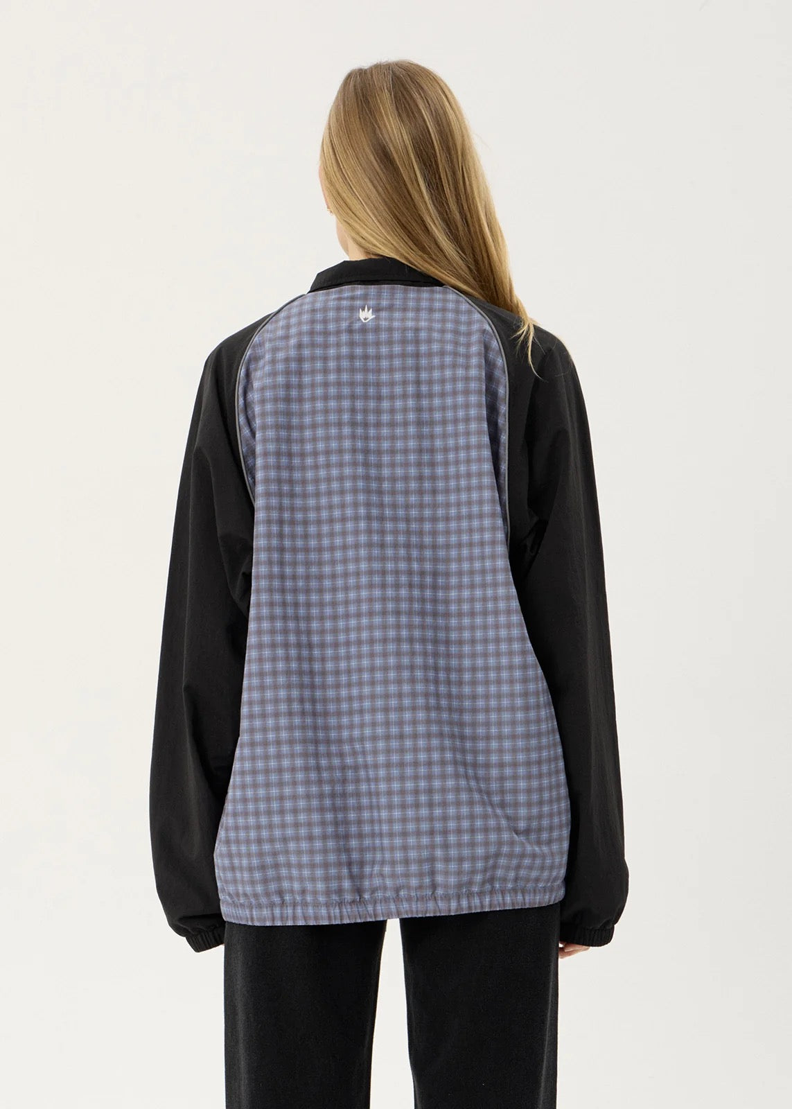 Afends Spicy Recycled Sports Spray Jacket Slate Blue Check