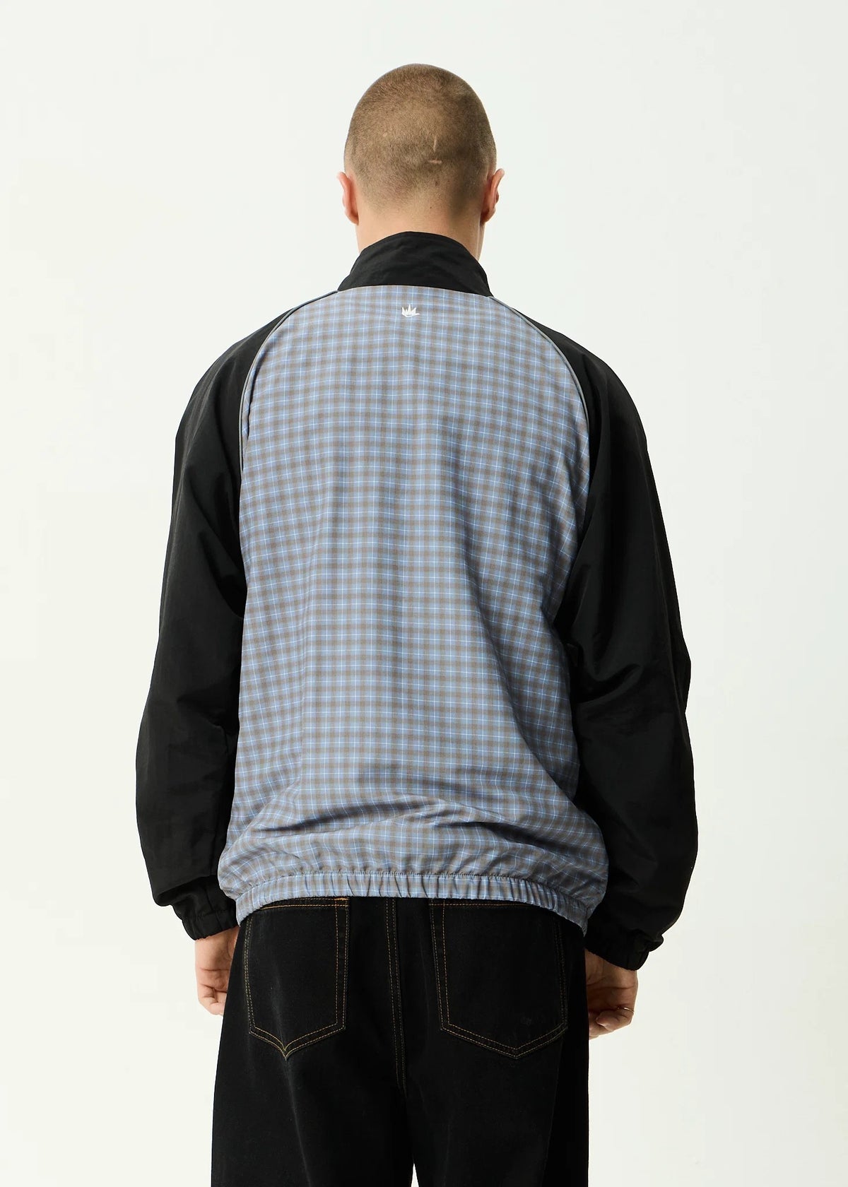Afends Spicy Recycled Sports Spray Jacket Slate Blue Check