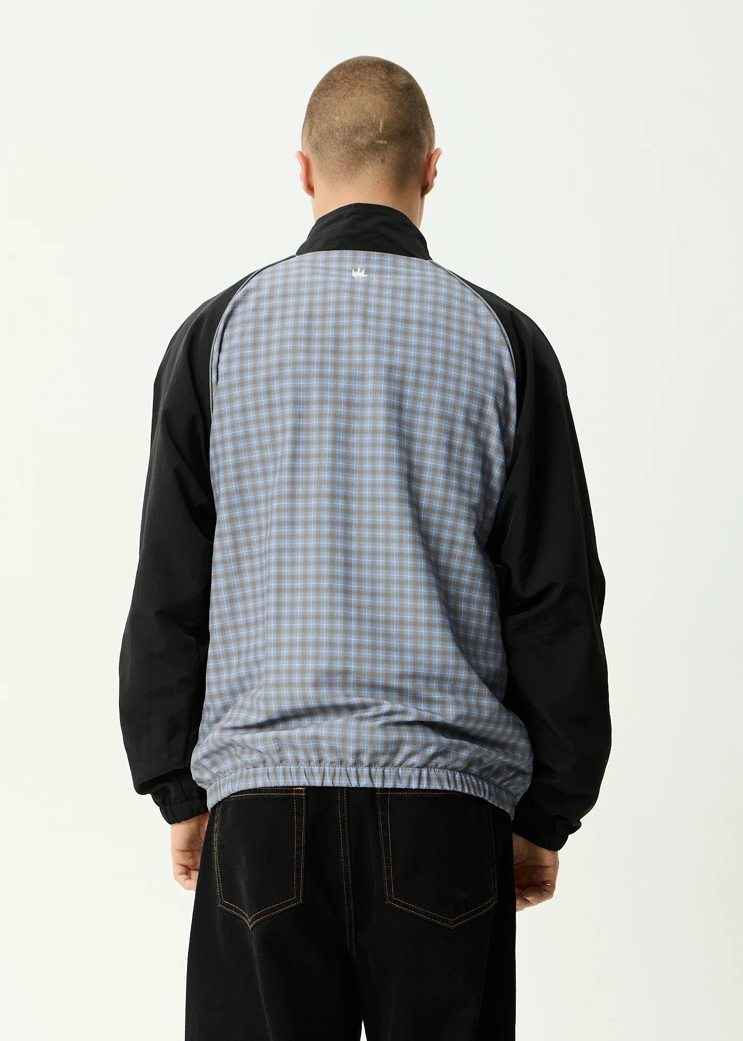 Afends Spicy Recycled Sports Spray Jacket Slate Blue Check