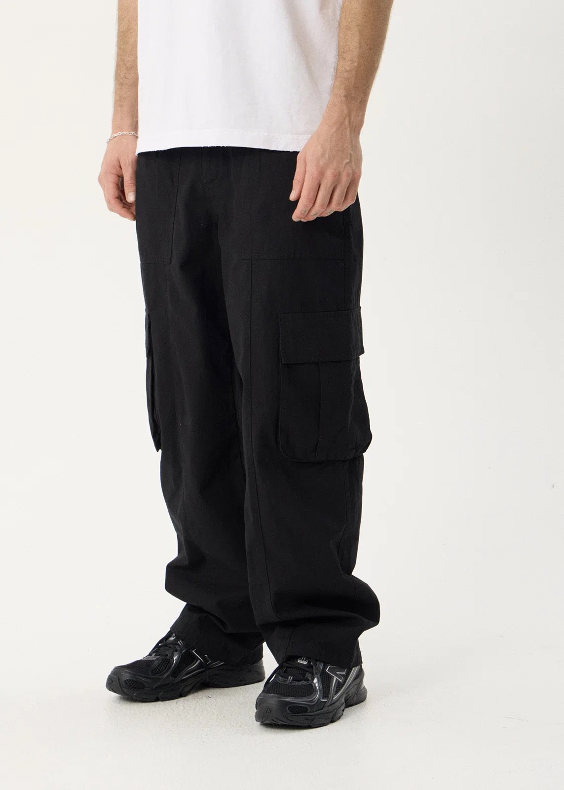 Afends Summit Recycled Pleated Cargo Pant Black