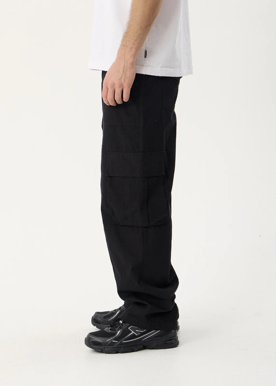Afends Summit Recycled Pleated Cargo Pant Black