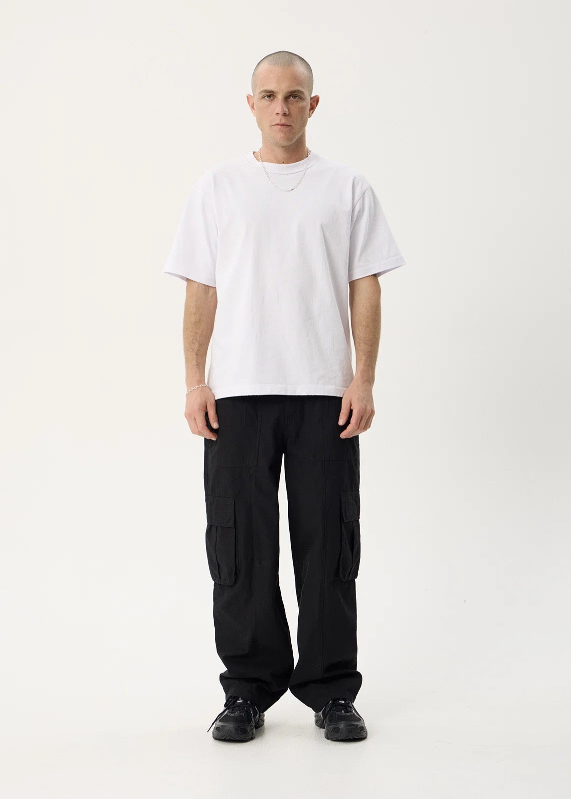Afends Summit Recycled Pleated Cargo Pant Black