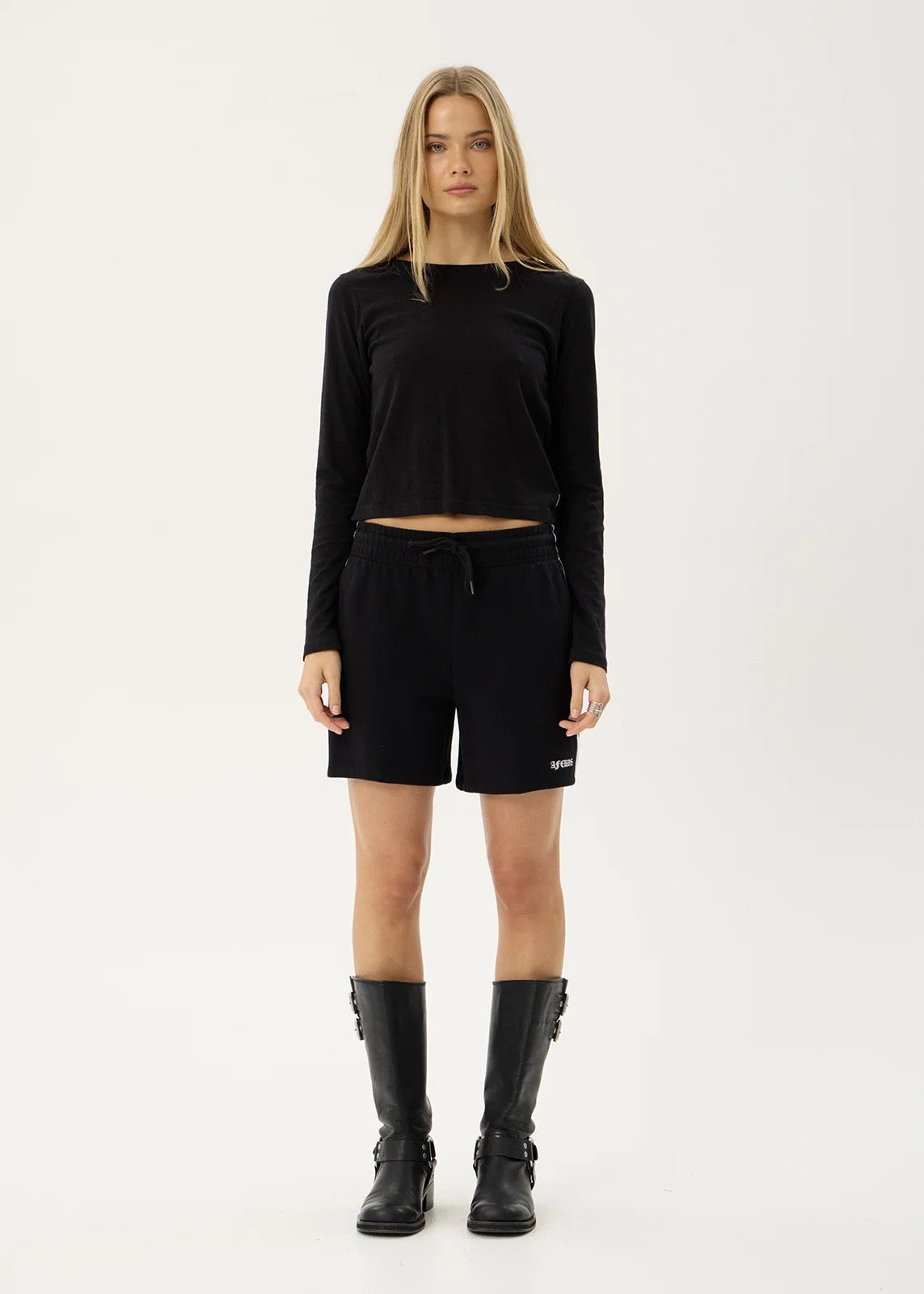 Afends Katelyn Recycled Fleece Short Black