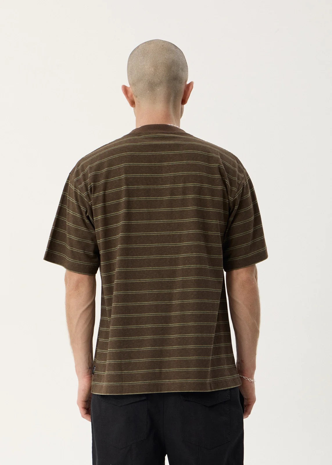Afends Eureka Recycled Boxy Tee Coffee Stripe