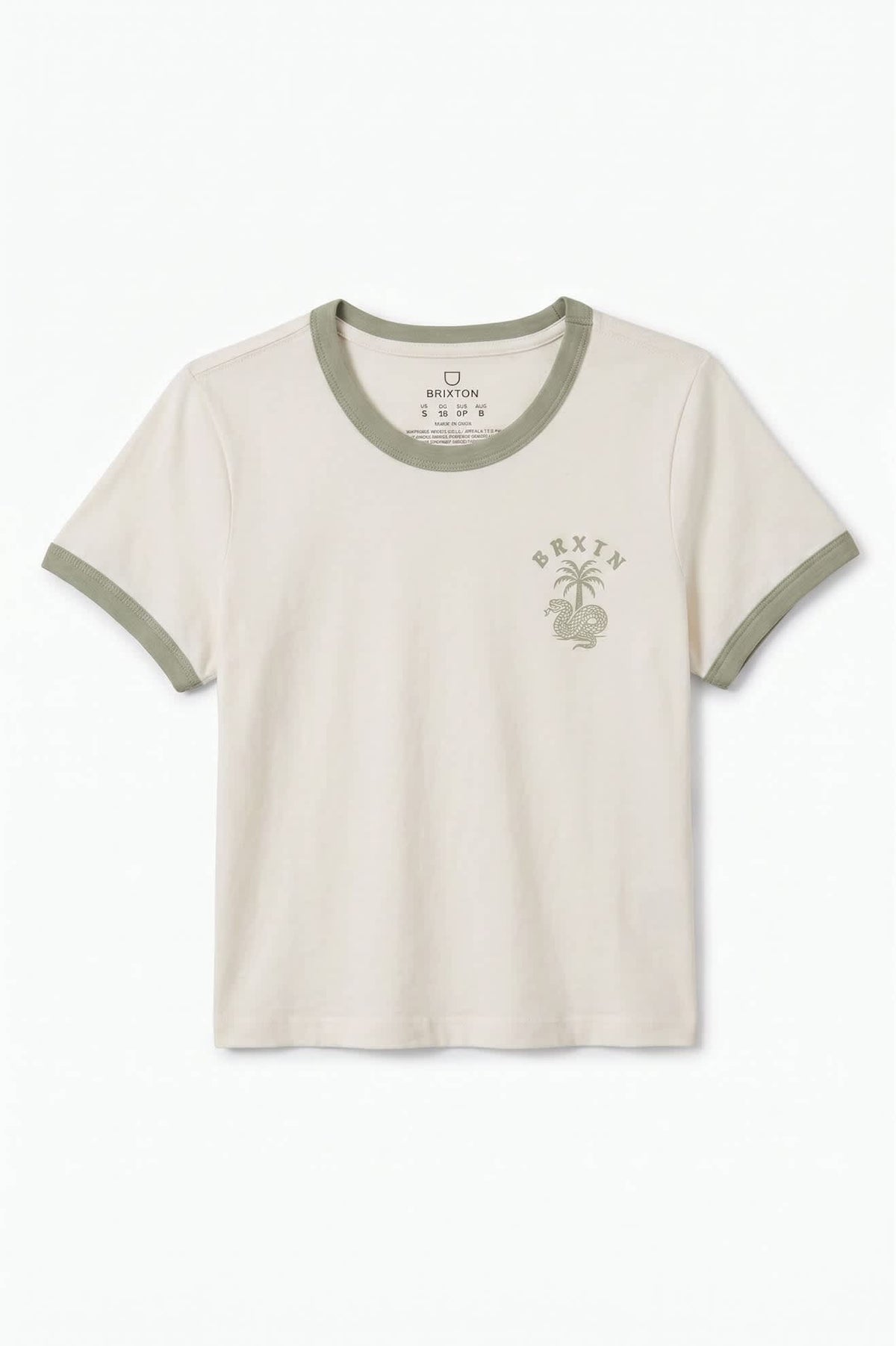 Brixton Serpent Baby Tee White/Desert Sand