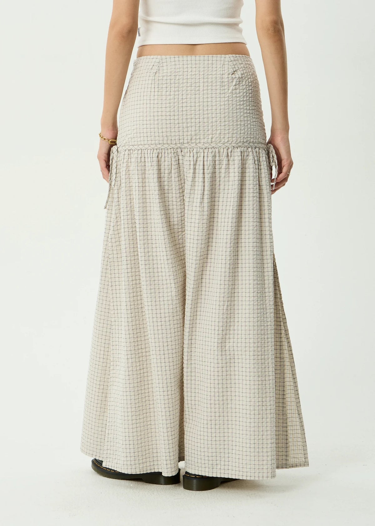 Afends Nadia Maxi Skirt Reverb Moonbeam Check