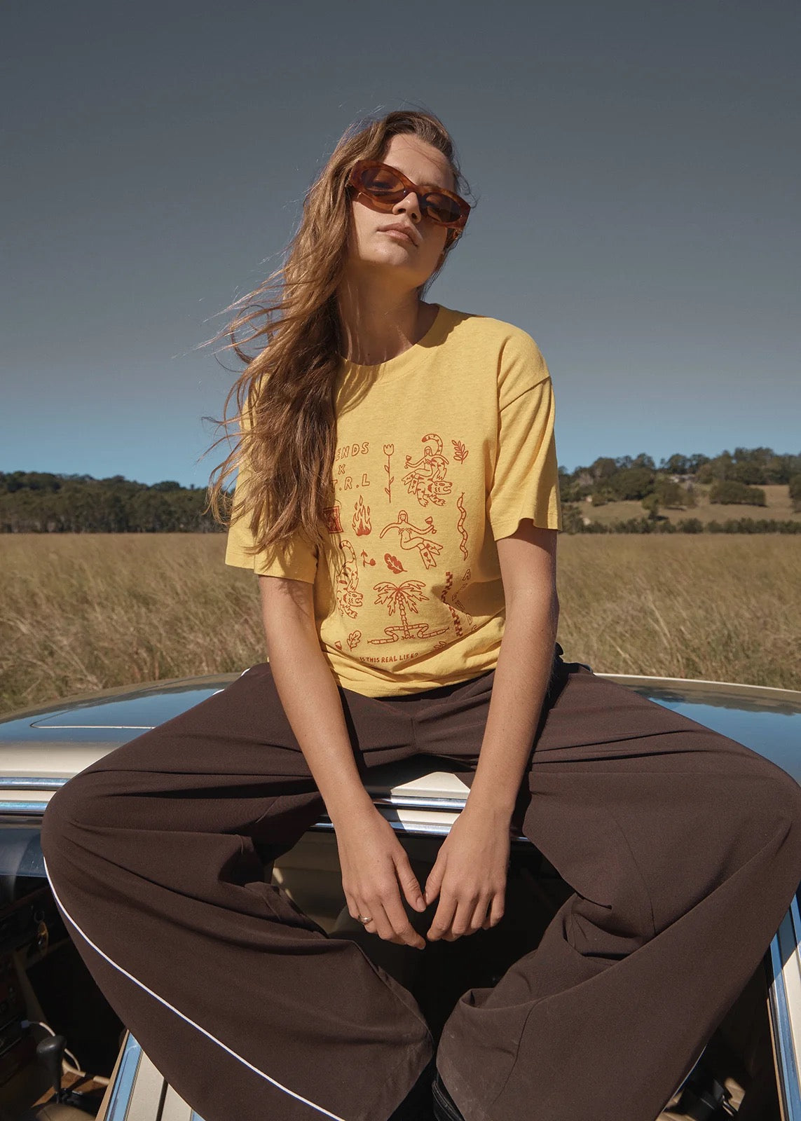 Afends Holly Oversized Tee Mango