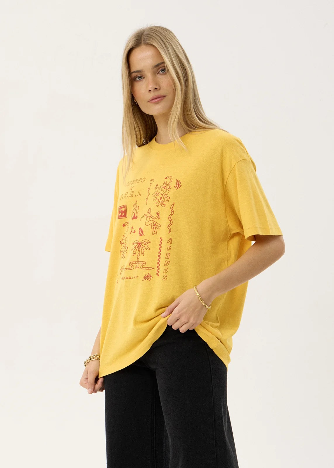 Afends Holly Oversized Tee Mango