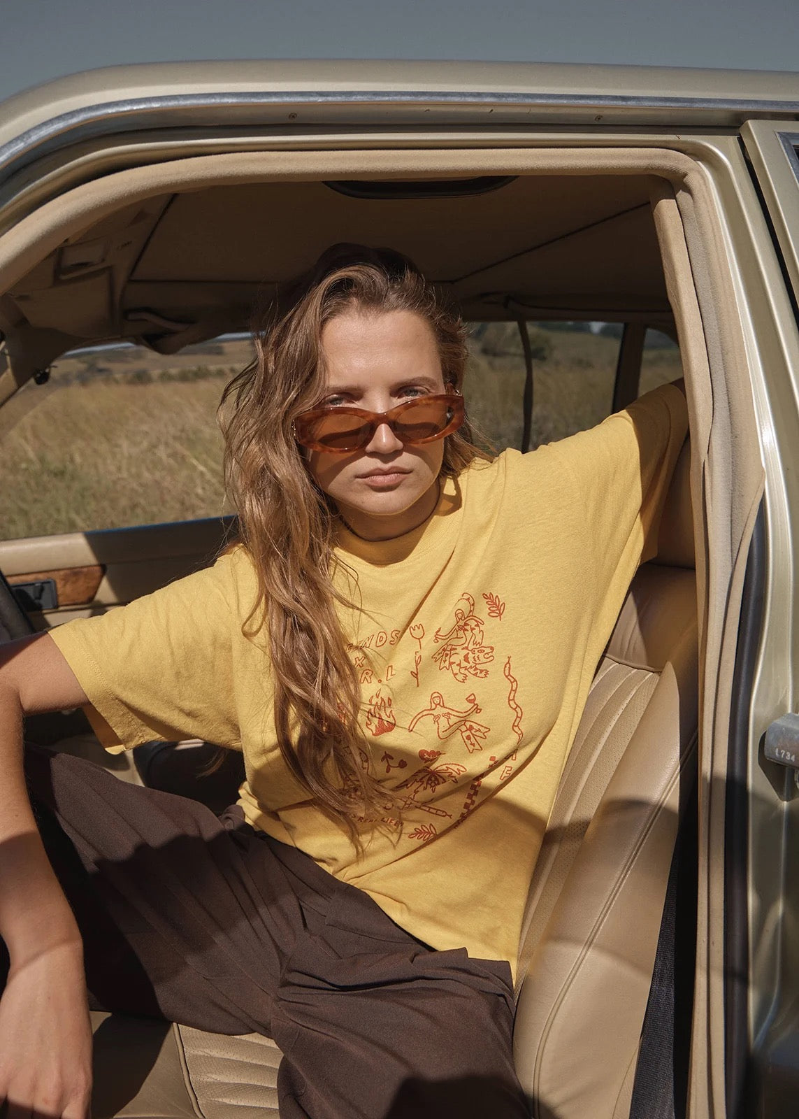 Afends Holly Oversized Tee Mango