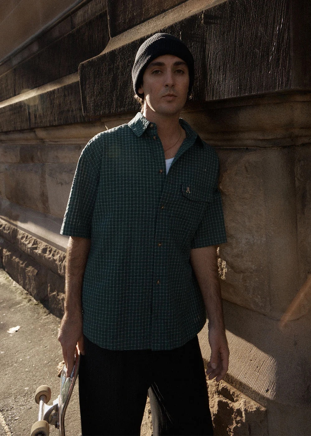 Afends Reverb Short Sleeve Shirt Pine Check