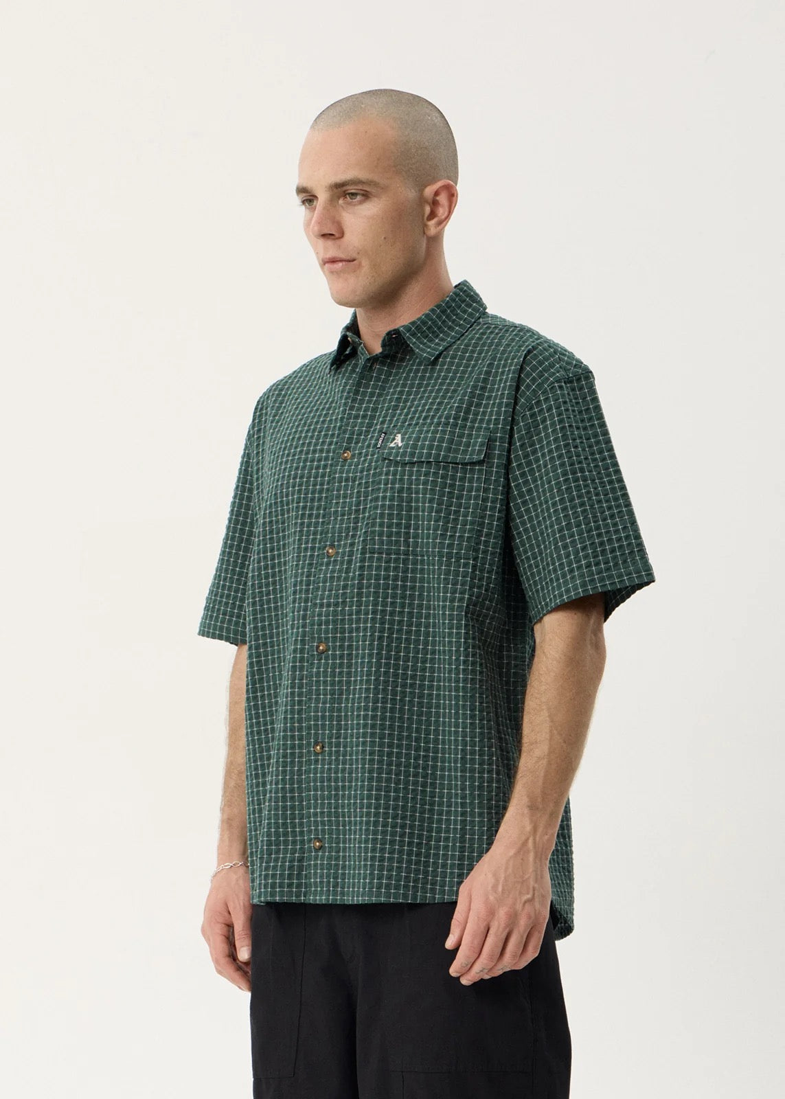 Afends Reverb Short Sleeve Shirt Pine Check