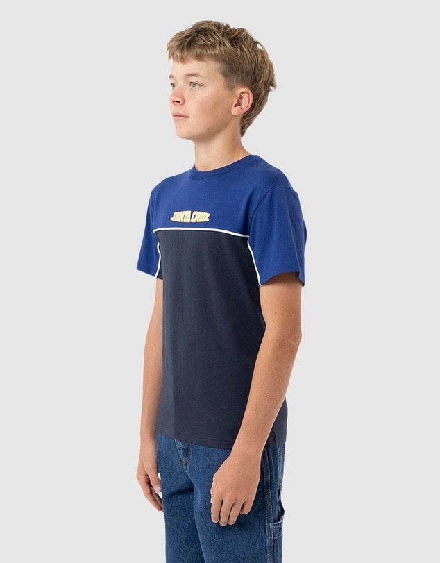 Santa Cruz Fish Eye Strip Front Short Sleeve Tee Dark Blue