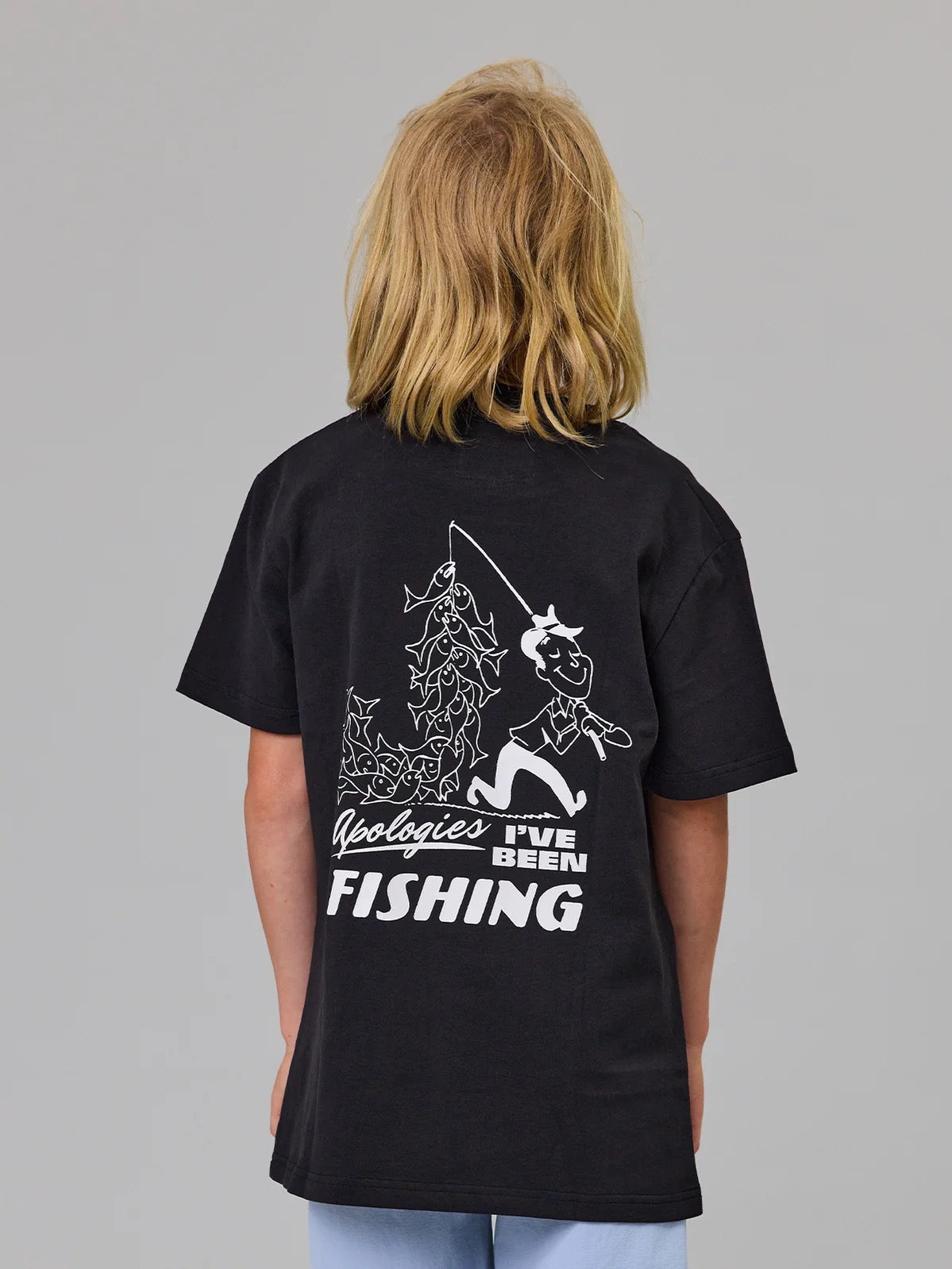 Just Another Fisherman Mini Apologies Tee Black