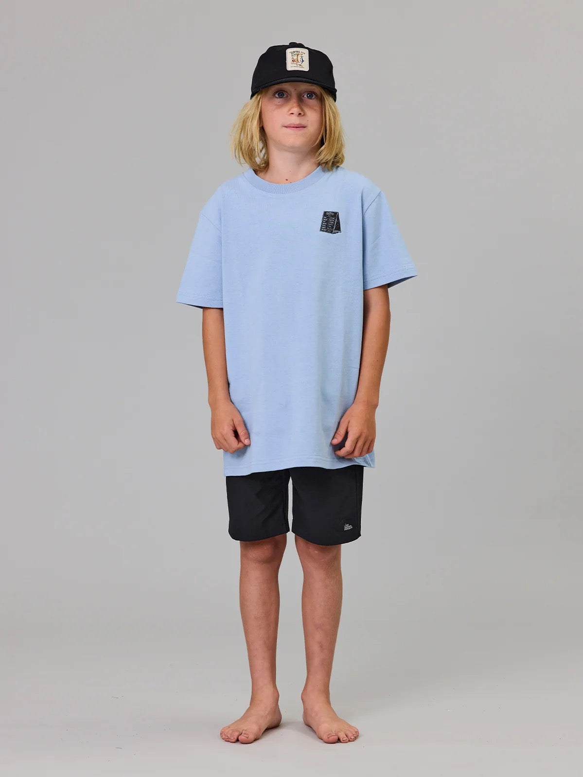 Just Another Fisherman Mini Tipping The Scales Tee Washed Blue
