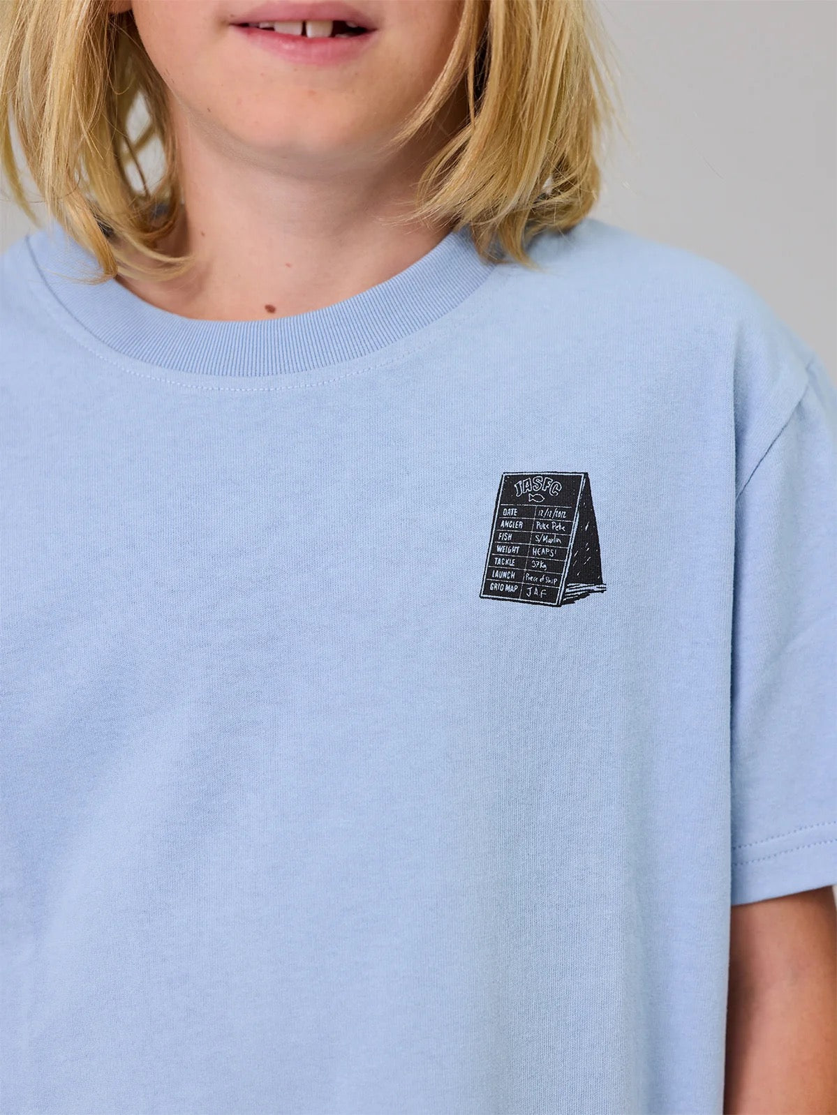 Just Another Fisherman Mini Tipping The Scales Tee Washed Blue