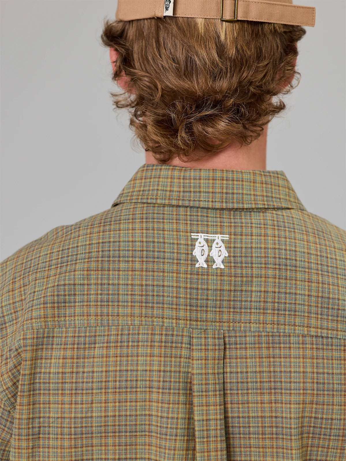 Just Another Fisherman Smoke Fish Deli SS Shirt- Green Check