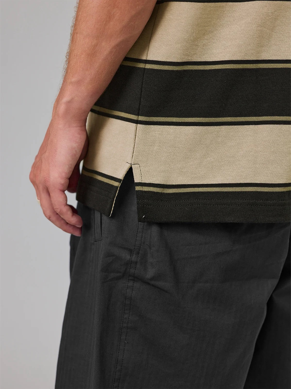 Just Another Fisherman Portside Polo- Clay/Brown Stripe