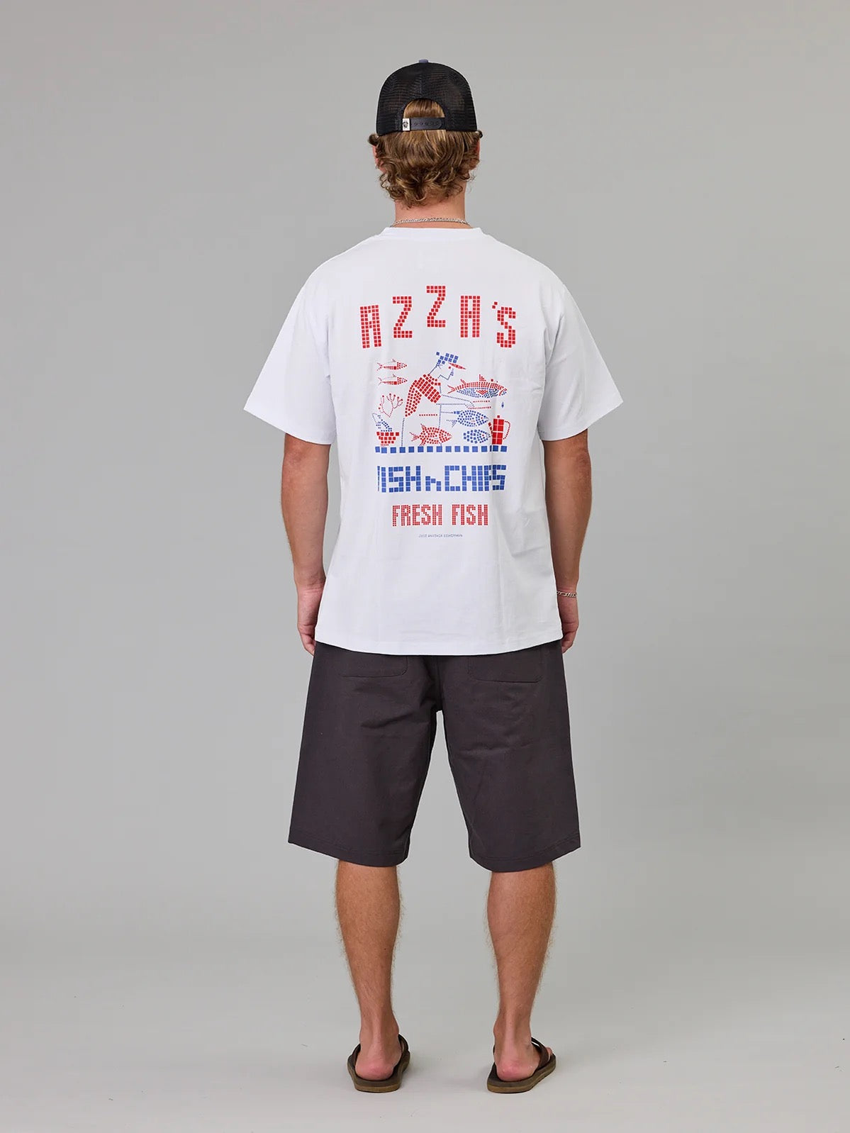 Just Another Fisherman Azza's Fish n Chips Sea Tee- White