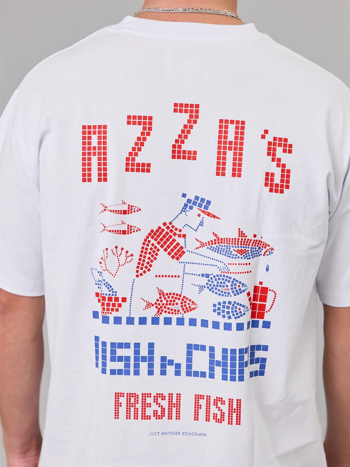 Just Another Fisherman Azza's Fish n Chips Sea Tee- White