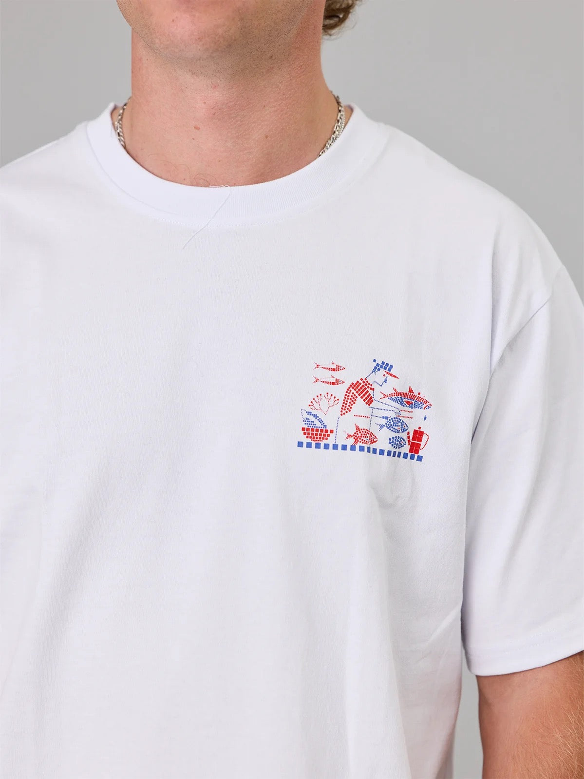 Just Another Fisherman Azza's Fish n Chips Sea Tee- White