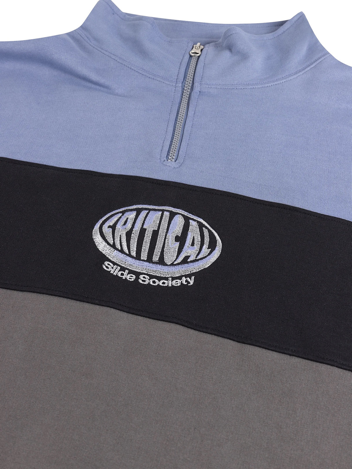 Critical Slide Buzzed Panel 1/4 Zip Crew Blue