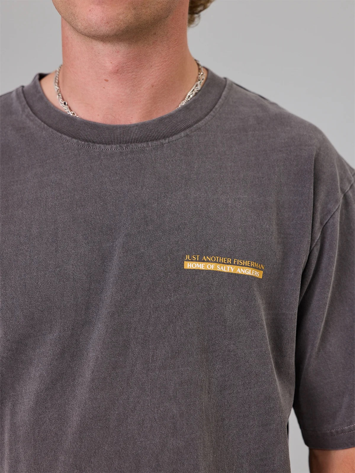Just Another Fisherman Salty Anglers Sea Tee- Aged Black