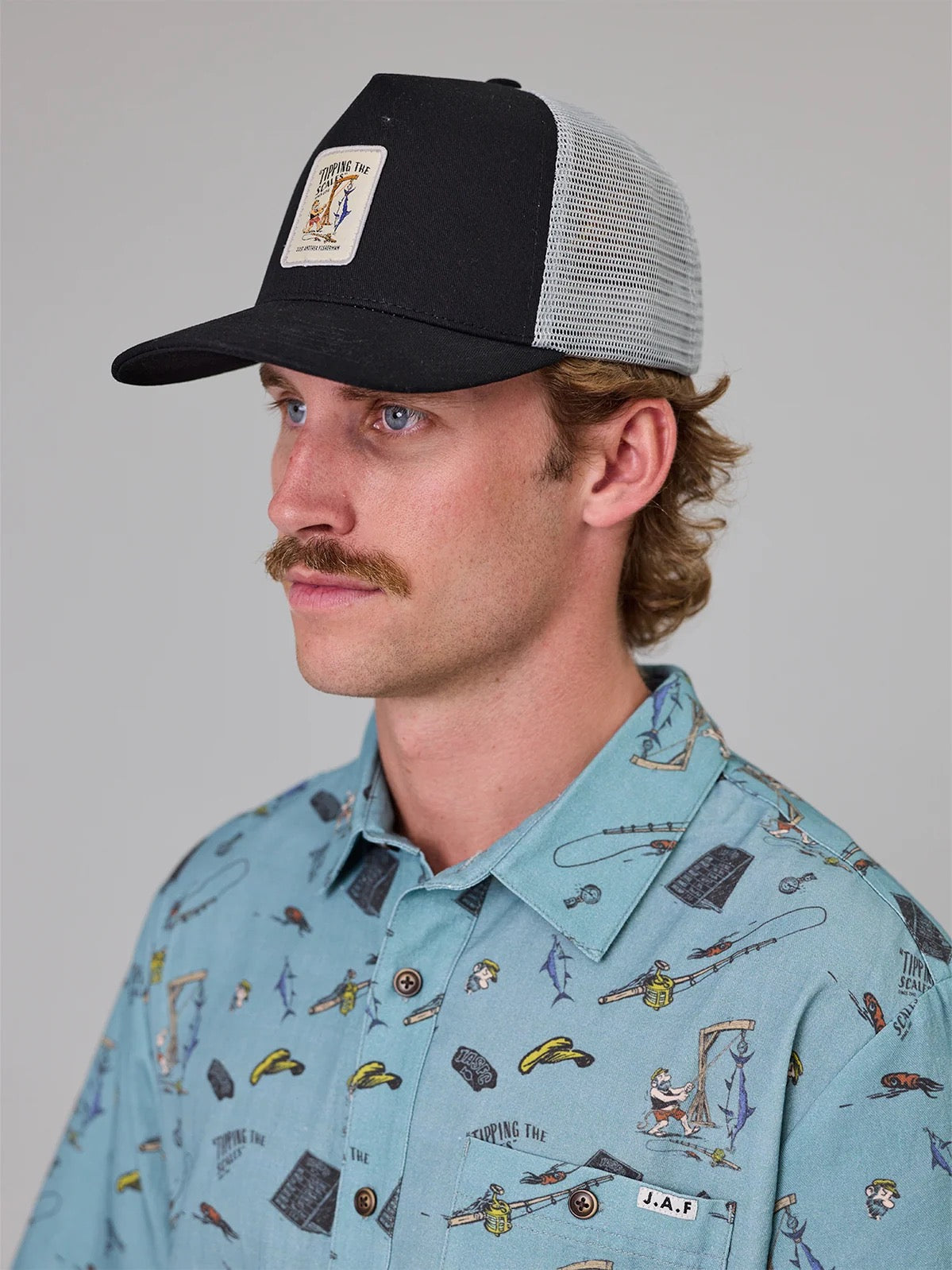 Just Another Fisherman Tipping The scales Lorry Cap- Black/Grey