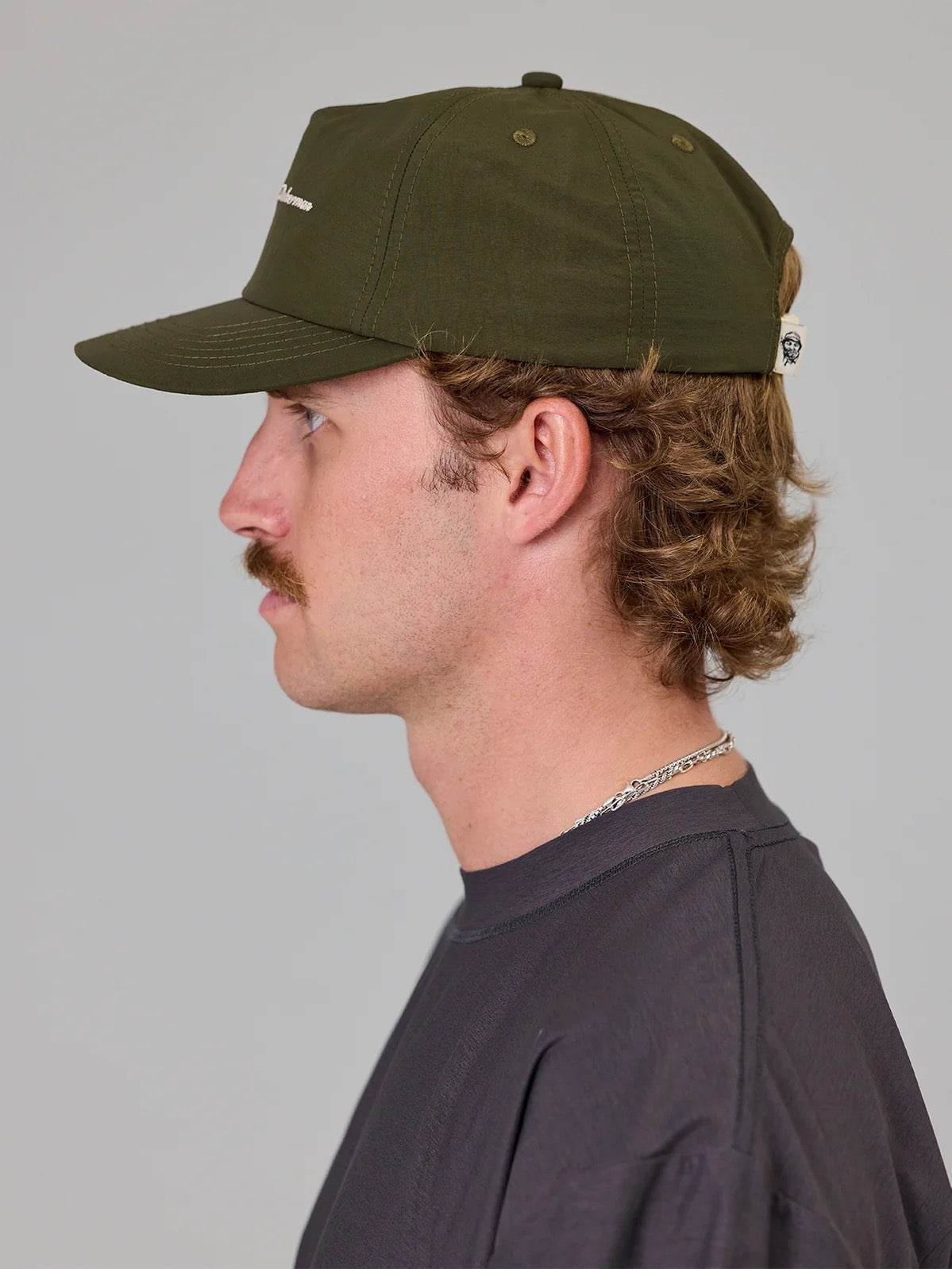 Just Another Fisherman Script Ledger Cap- Olive