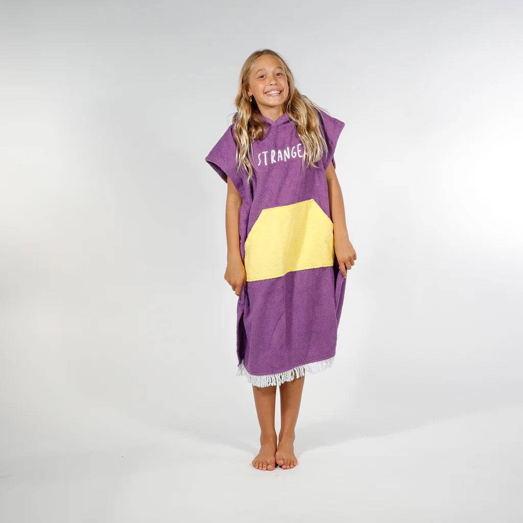 Hello Stranger Stranger Poncho Towel – Purple/Yellow