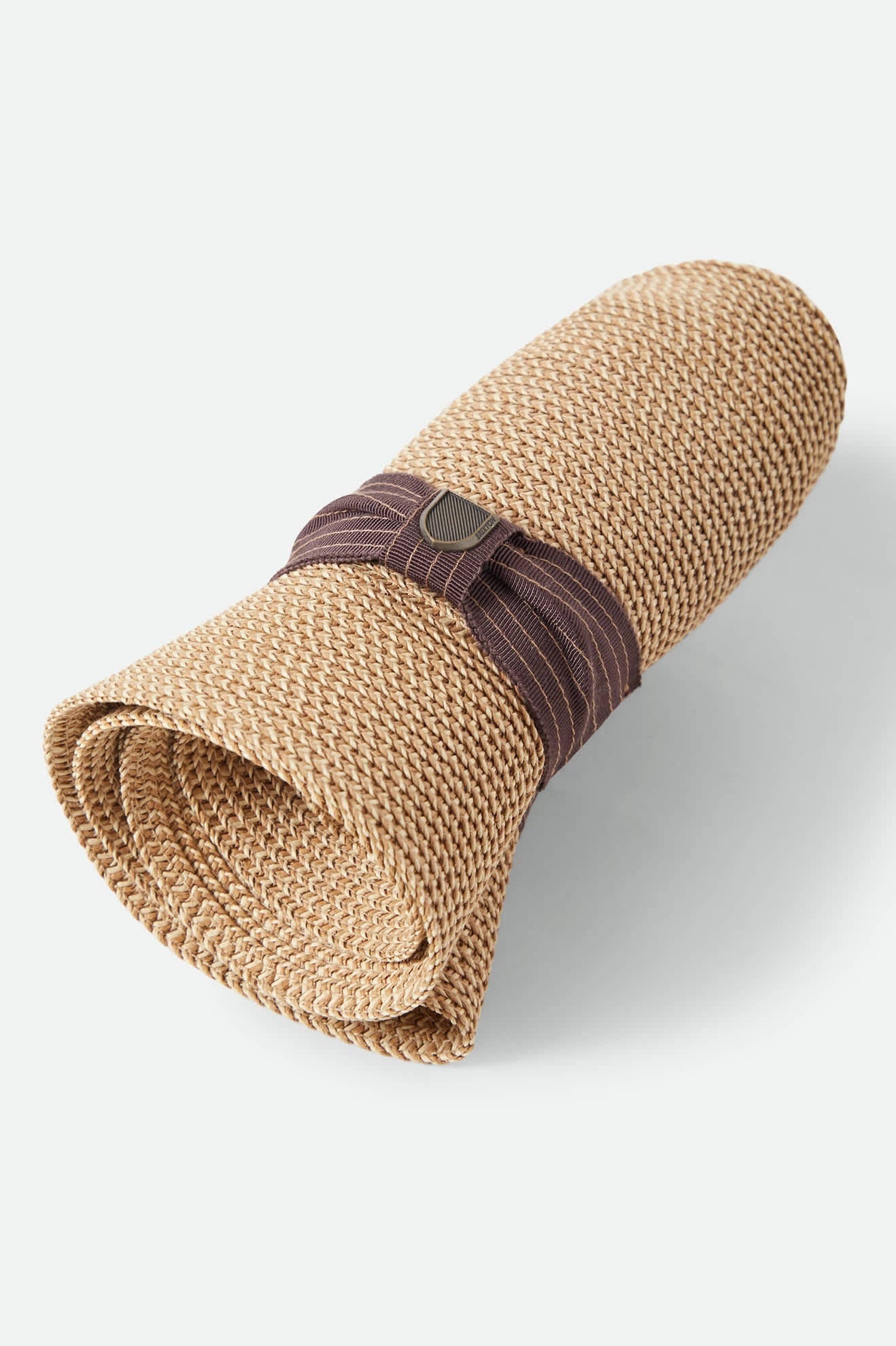 Brixton Roma Straw Packable Fedora Multi Brown/Chocolate