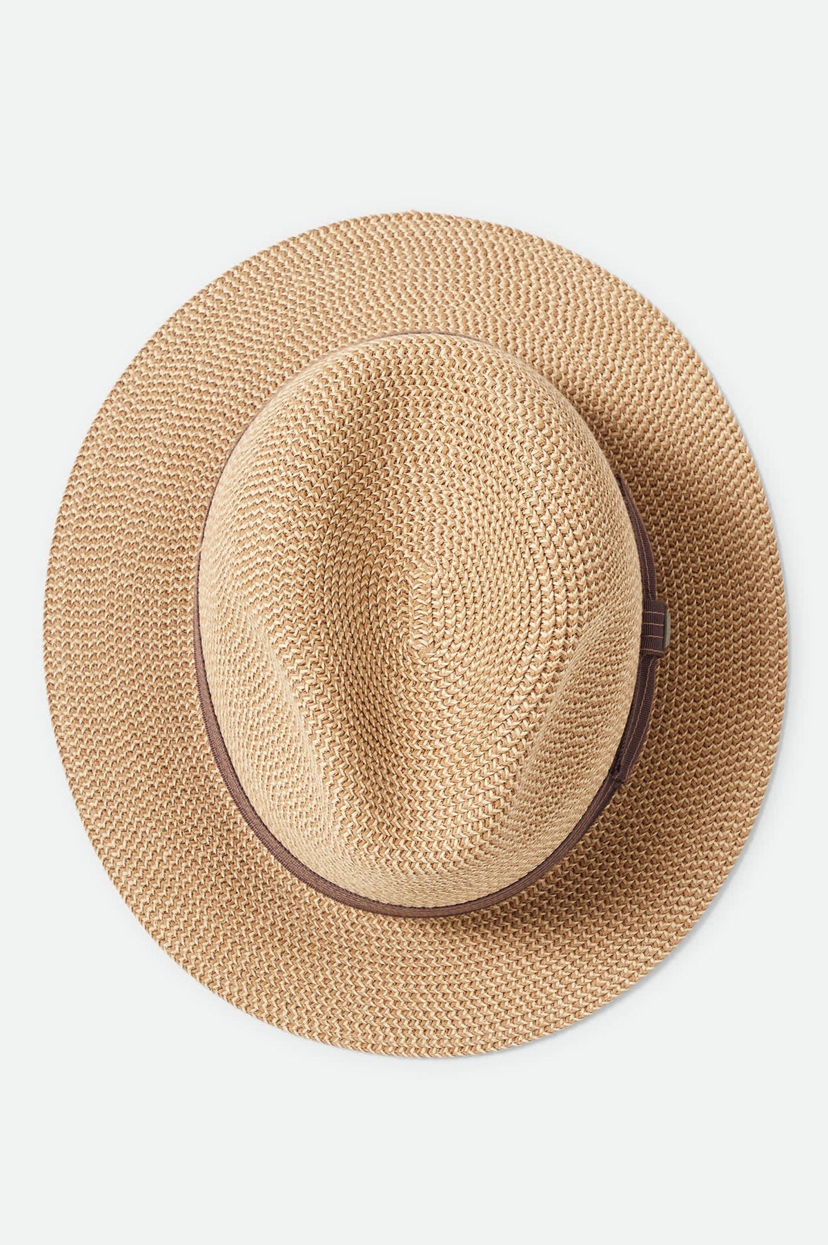 Brixton Roma Straw Packable Fedora Multi Brown/Chocolate