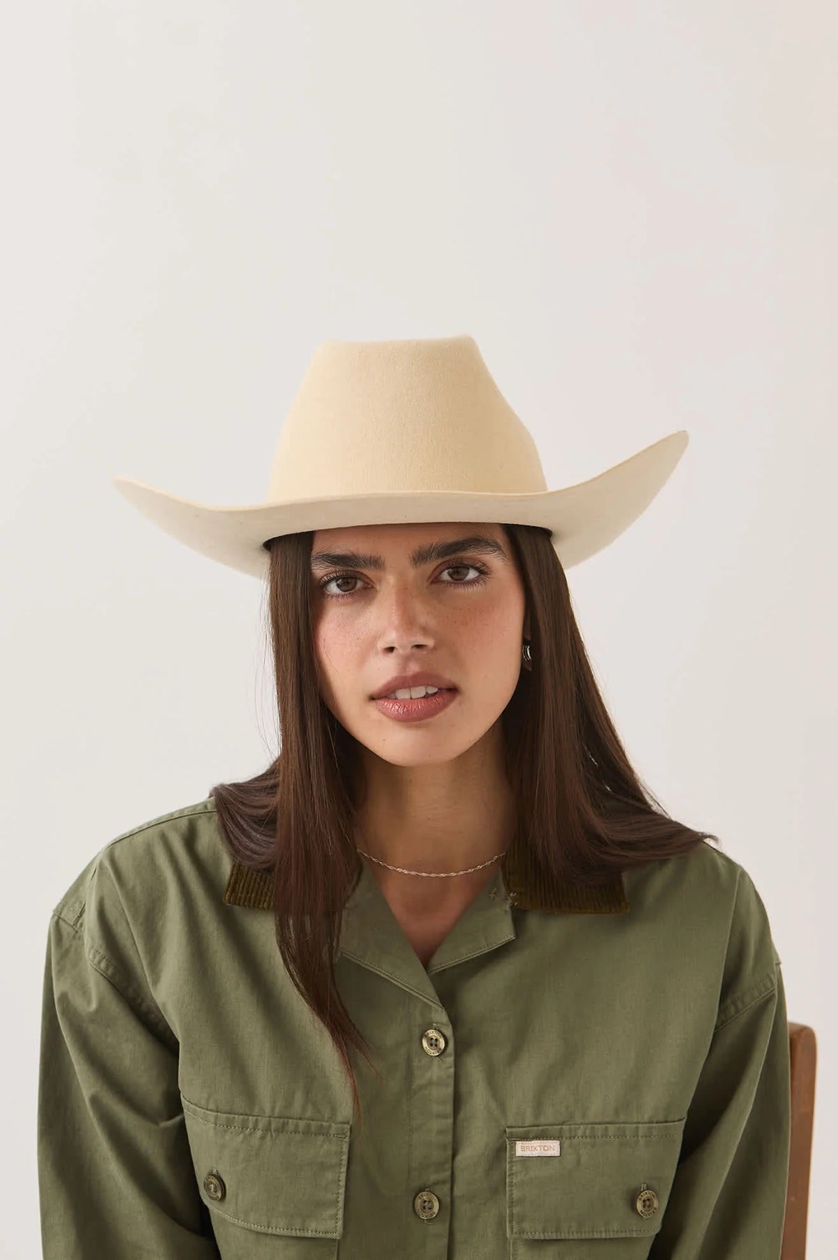 Brixton Prescott Brick Top Cowboy Hat Wax Paper