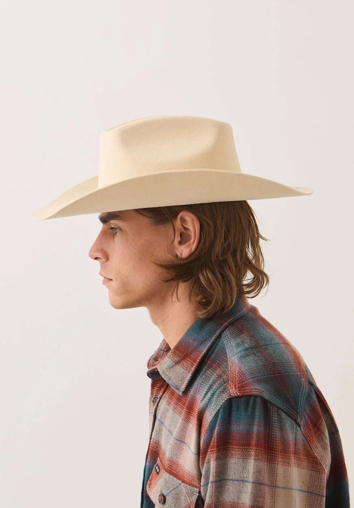Brixton Prescott Brick Top Cowboy Hat Wax Paper
