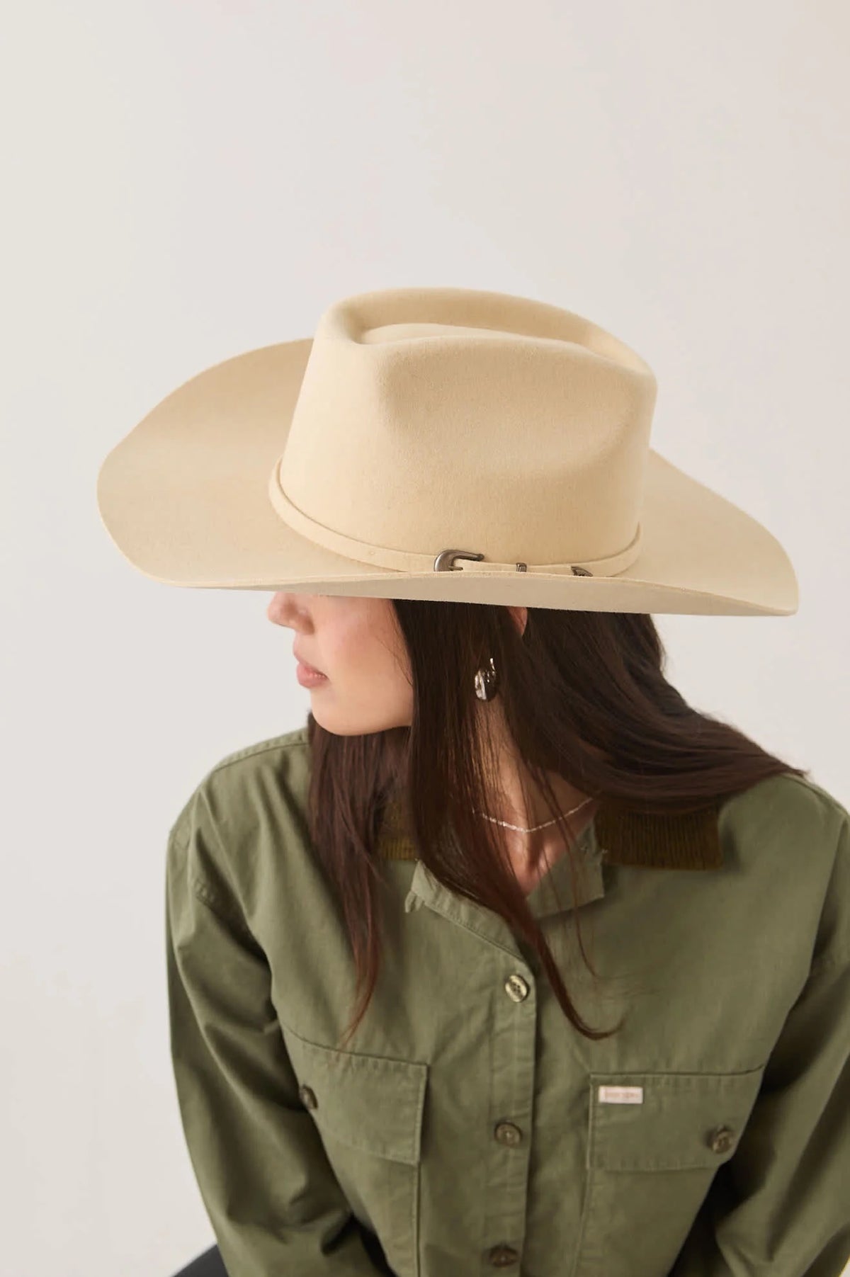 Brixton Prescott Brick Top Cowboy Hat Wax Paper