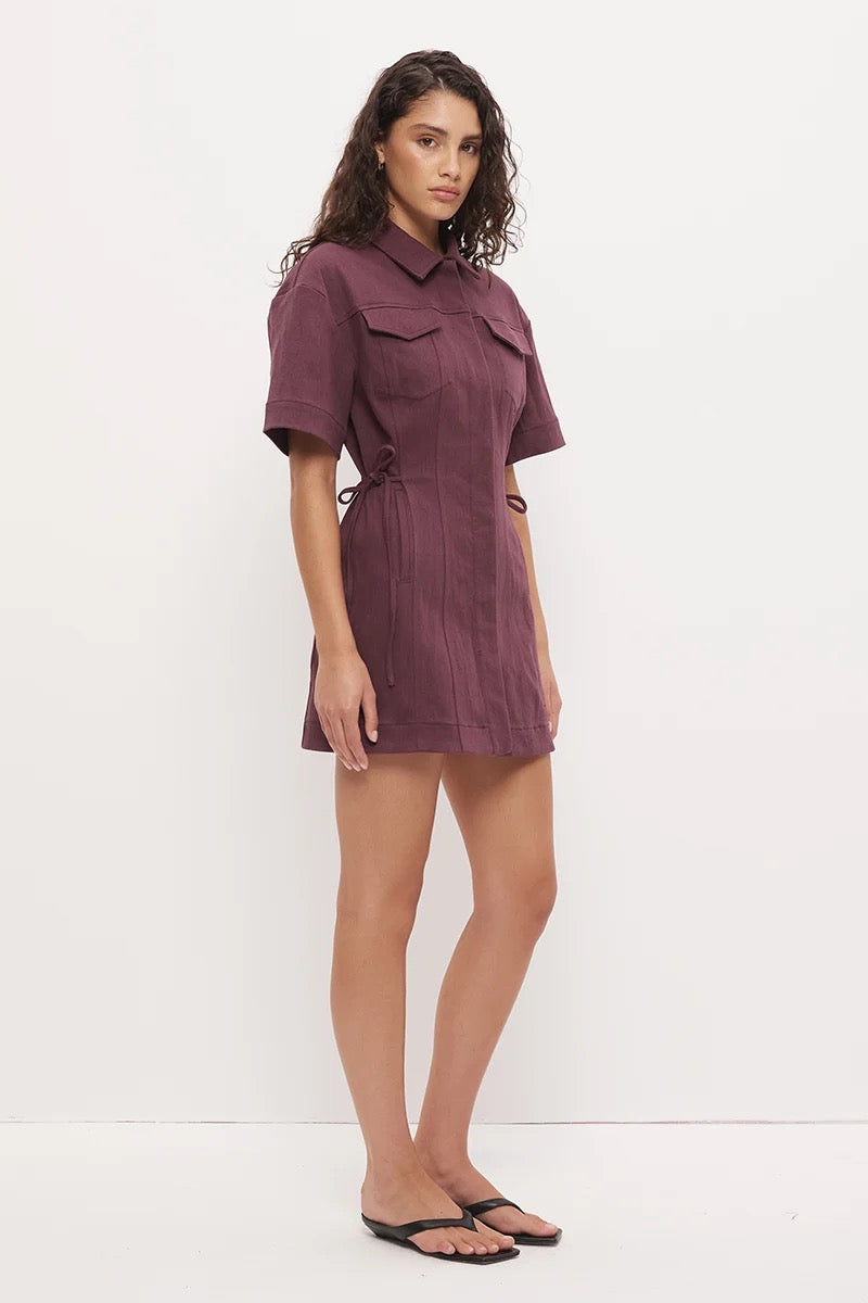 Mon Renn Hart Mini Dress Dusty Plum