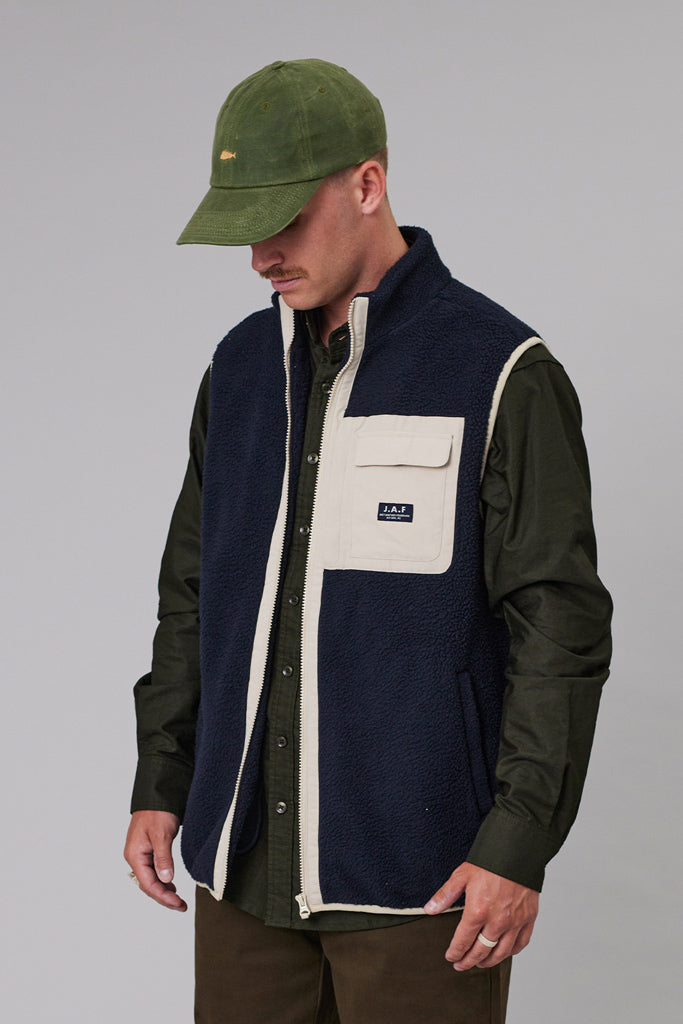 Just Another Fisherman J.A.F Gulf Vest Navy