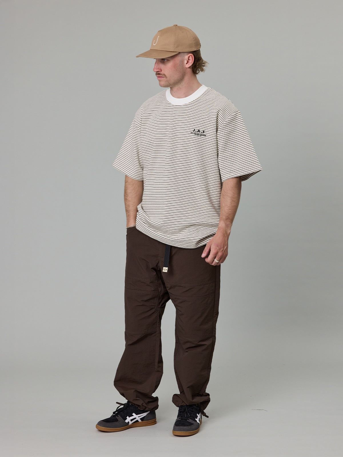 Just Another Fisherman J.A.F Heavy Shore Tee Off White Stripe