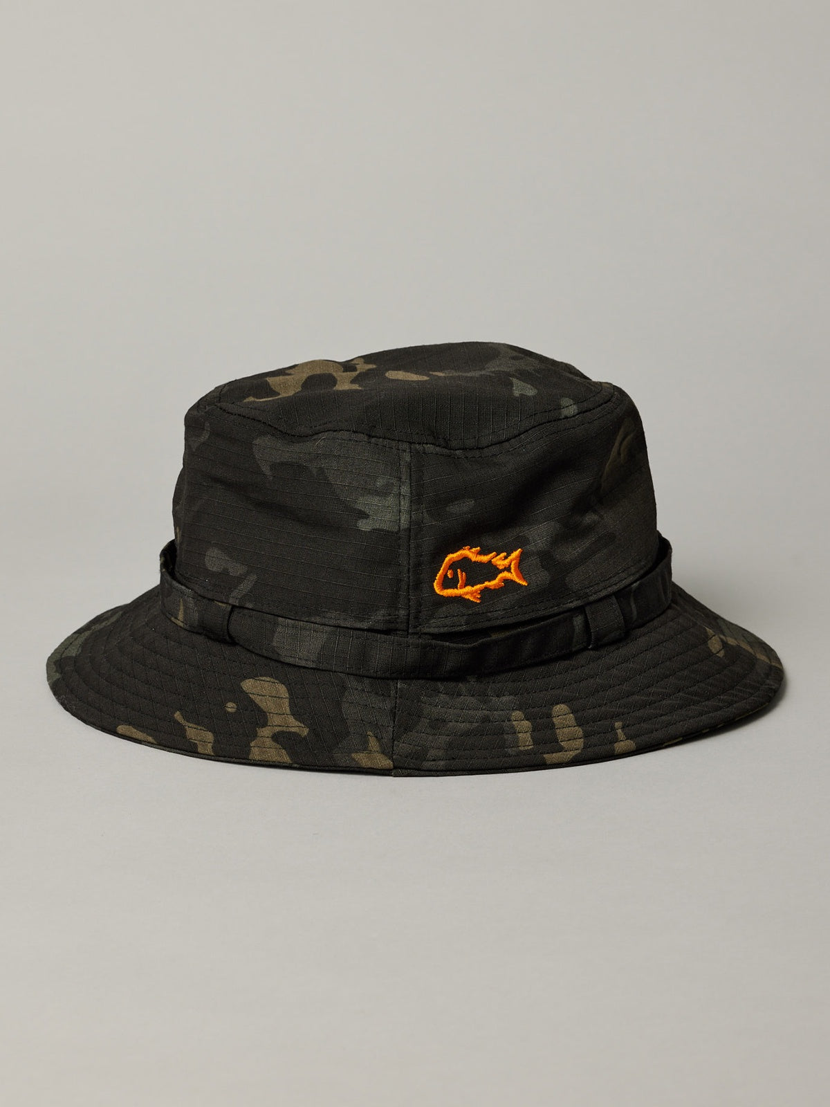 Just Another Fisherman Wide Brim Bucket Hat Black Camo