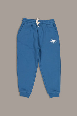 Just Another Fisherman Mini Snapper Logo Trackpants Salvage Blue