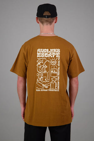 Just Another Fisherman Anglers Escape Tee - Havana