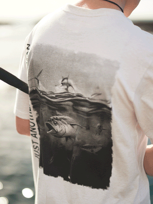 Just Another Fisherman Bust Up Tee Oatmeal