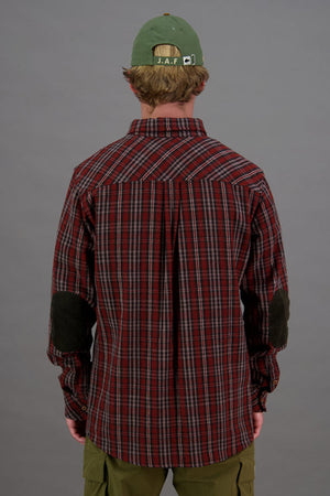 Just Another Fisherman Flanagan Flannel Shirt Ox Blood/Taupe Check