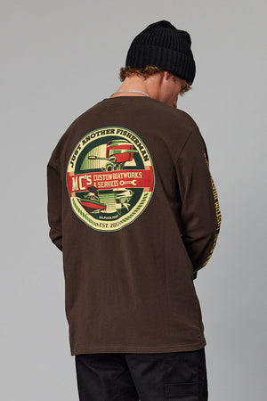 Just Another Fisherman Mc'S Boatworks Ls Tee Bison